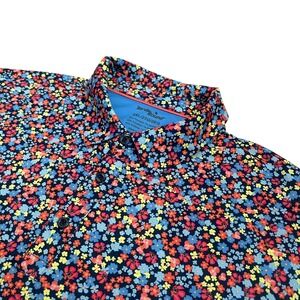 Birdie Bound Golf Polo Shirt All Over Floral Print Mens 2XL‎ Stretch Performance
